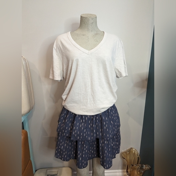 Universal Thread Cotton Skirt, Womens XL Gray blue Tiered high rise skirt - Picture 3 of 15